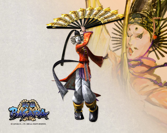 Woman fan dragon sword holding free wallpaper - medium preview image