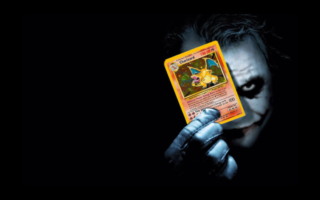 Man holding card creepy face free wallpaper - medium preview image