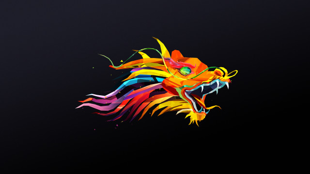 Colorful dragon flying air tail #2 free wallpaper - medium preview image