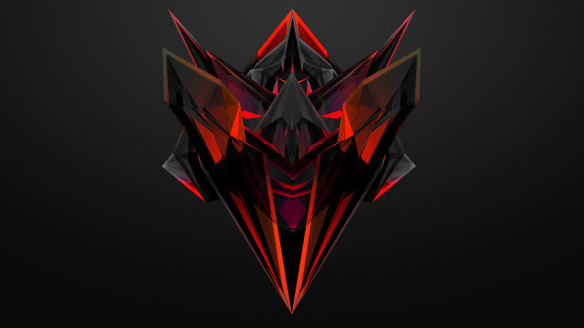Red black abstract triangle vector free wallpaper - medium preview image