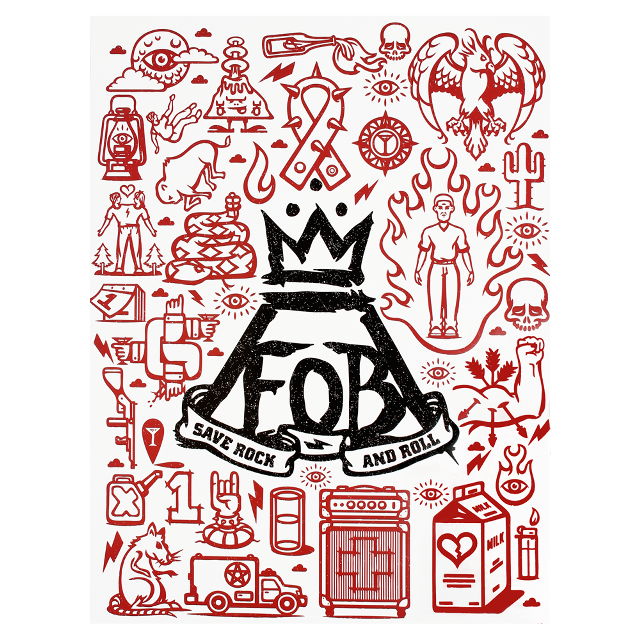 Red black crown symbols white free wallpaper - medium preview image