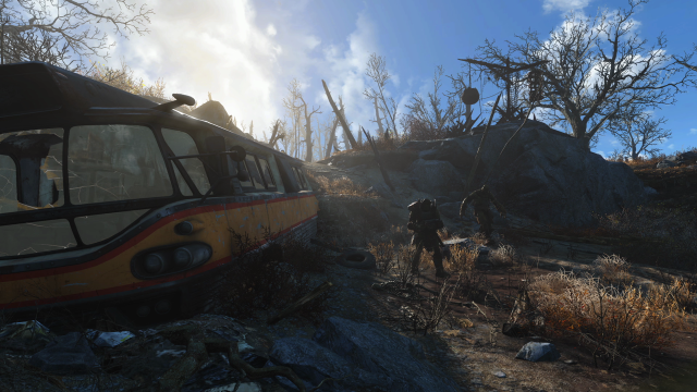 Man walking train rocky area free wallpaper - medium preview image