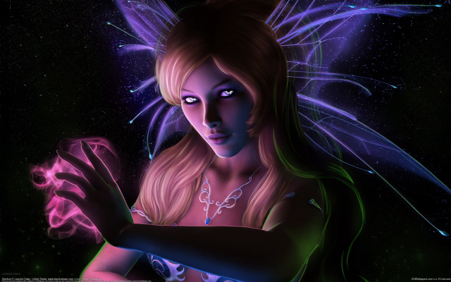Woman butterfly wings purple dress free wallpaper - medium preview image