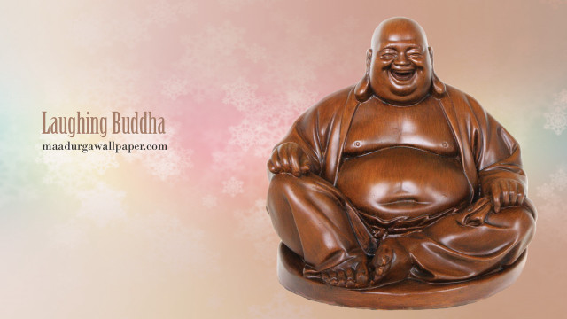 Buddha statue wooden table snowflakes free wallpaper - medium preview image
