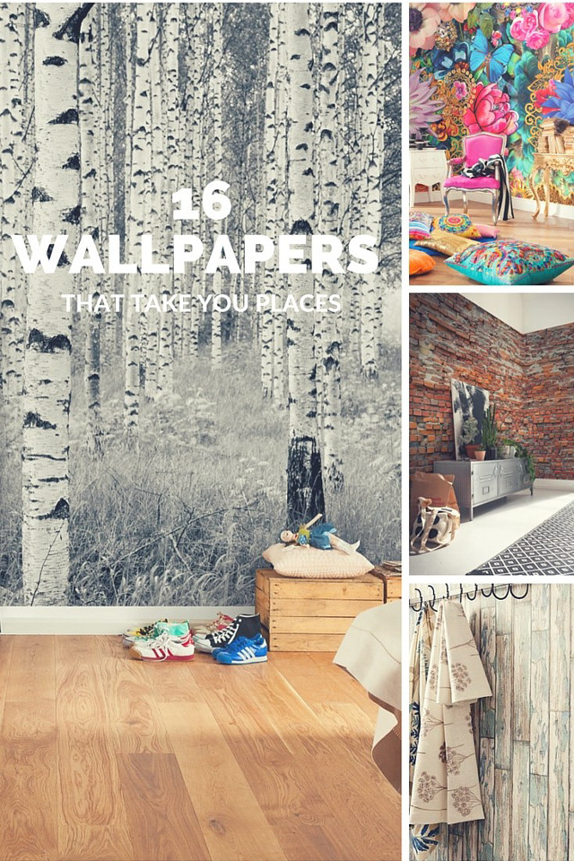 Bedroom collage wallpaper mural wooden free wallpaper - medium preview image