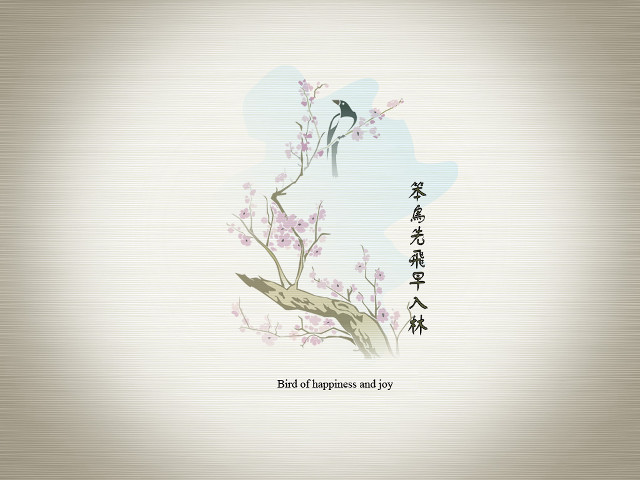 Bird branch flowers bird branch free wallpaper - medium preview image