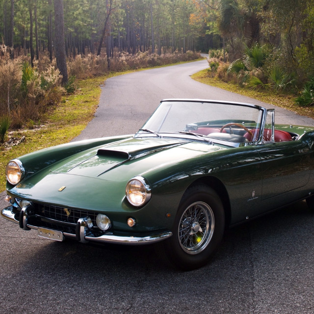 Green sports car woods red free wallpaper - medium preview image