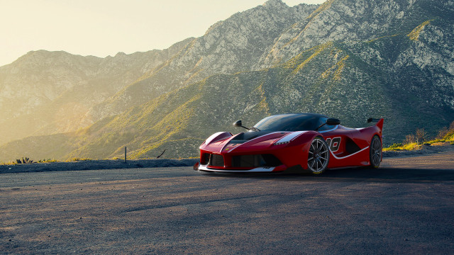 Red sports car mountain range #2 free wallpaper - medium preview image