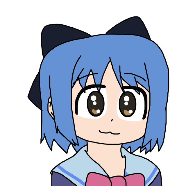 Cartoon character blue hair bow #2 free wallpaper - medium preview image