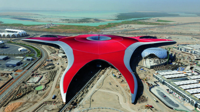 Large red building massive roof free wallpaper - medium preview image