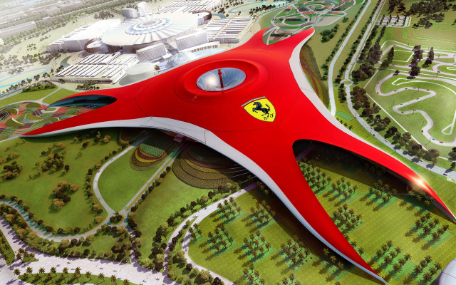 Red building ferrari logo model free wallpaper - medium preview image