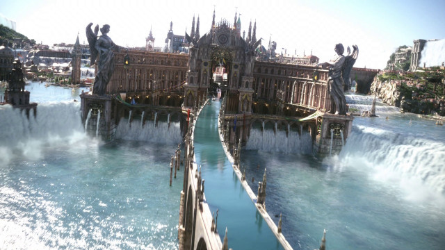 Large fountain city bridge statues free wallpaper - medium preview image