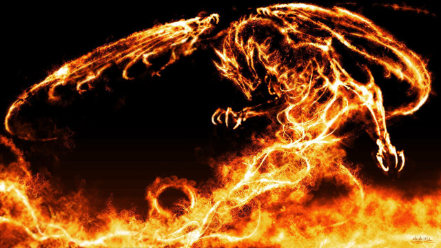 Fire breathing dragon artistic autumn free wallpaper - medium preview image