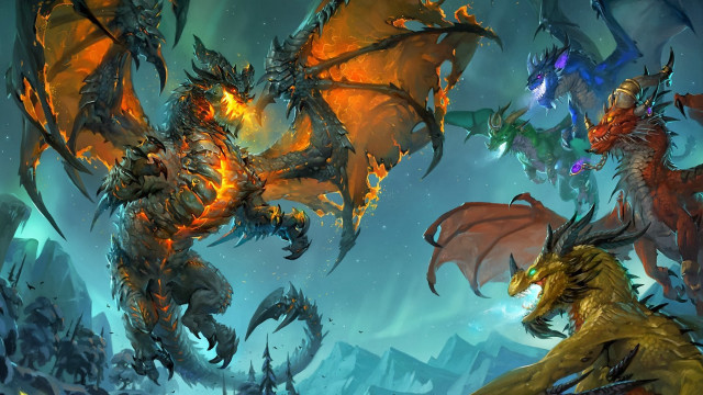 Dragon creatures fantasy sky mountain free wallpaper - medium preview image