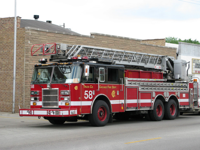 Fire truck brick building ladder free wallpaper - medium preview image