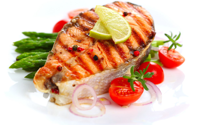 Grilled fish lime tomatoes asparagus free wallpaper - medium preview image