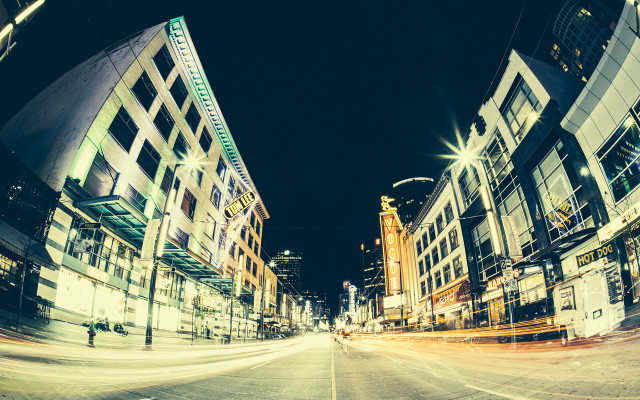 City street clock tower night #5 free wallpaper - medium preview image