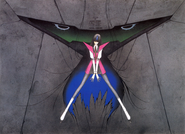 Woman pink blue outstretched bird free wallpaper - medium preview image