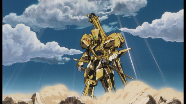 Robot standing dirt clouds sky free wallpaper - medium preview image