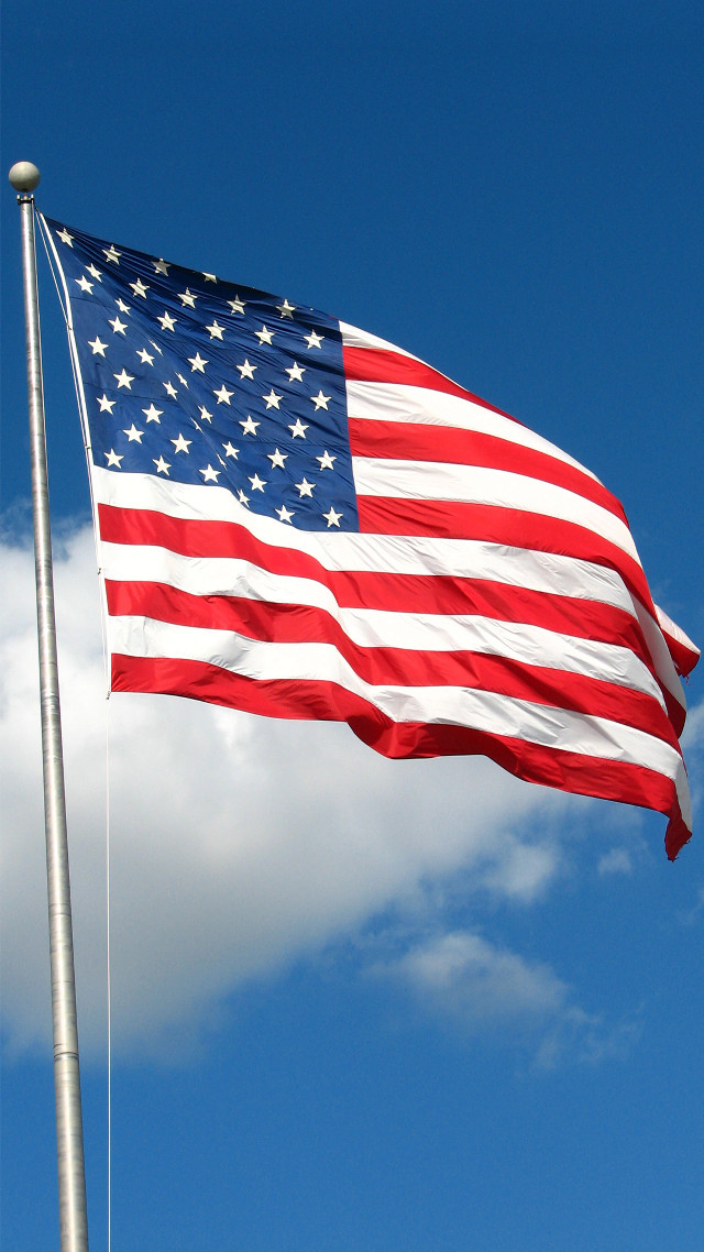 American flag blue sky white free wallpaper - medium preview image