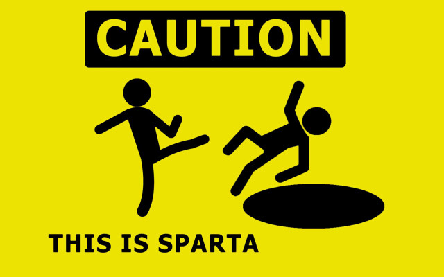 Yellow sign jumping persons cliff free wallpaper - medium preview image
