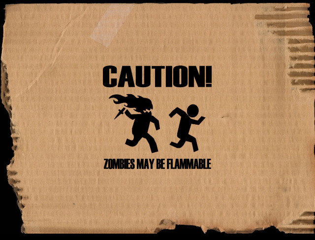 Cardboard box running man fire free wallpaper - medium preview image
