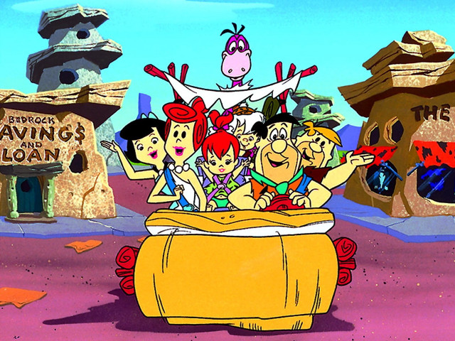 Cartoon group people riding barrel free wallpaper - medium preview image