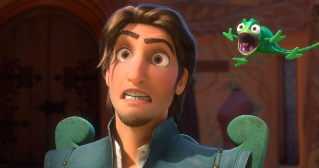 Man frog shoulder scene tangled free wallpaper - medium preview image