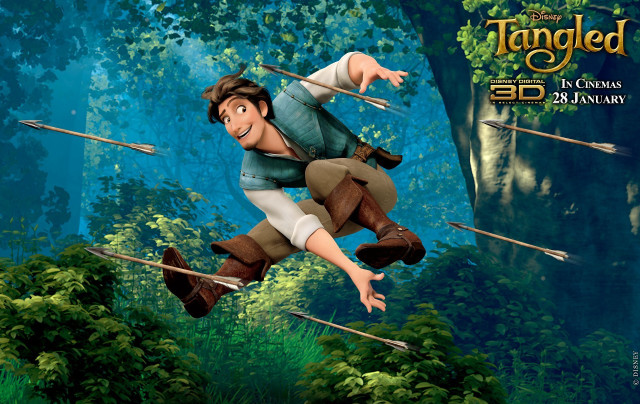 Cartoon character flying arrows tree free wallpaper - medium preview image