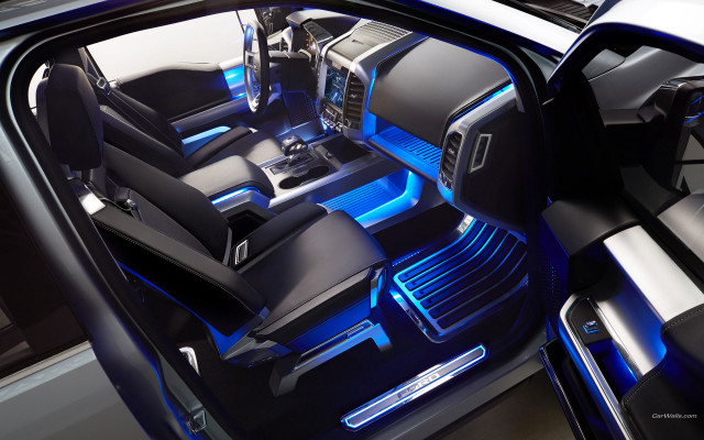 Car many seats blue light free wallpaper - medium preview image