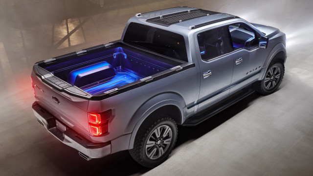 Silver truck blue light white free wallpaper - medium preview image