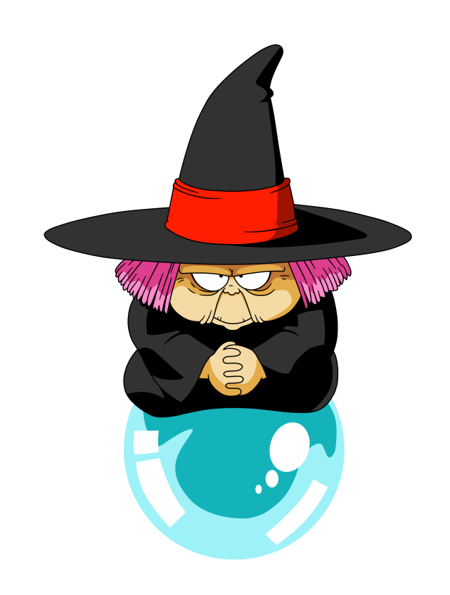 Cartoon witch blue ball black free wallpaper - medium preview image