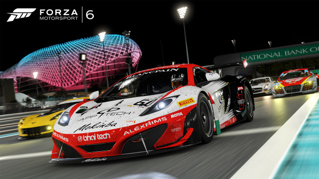 Racing car night track neon free wallpaper - medium preview image