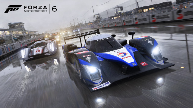 Racing car wet track forza free wallpaper - medium preview image