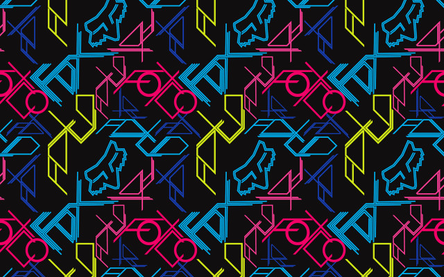 Colorful pattern black background blue free wallpaper - medium preview image