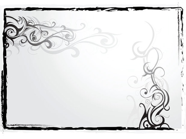 White black floral frame design free wallpaper - medium preview image