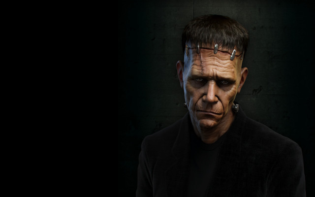 Creepy man black jacket earrings free wallpaper - medium preview image