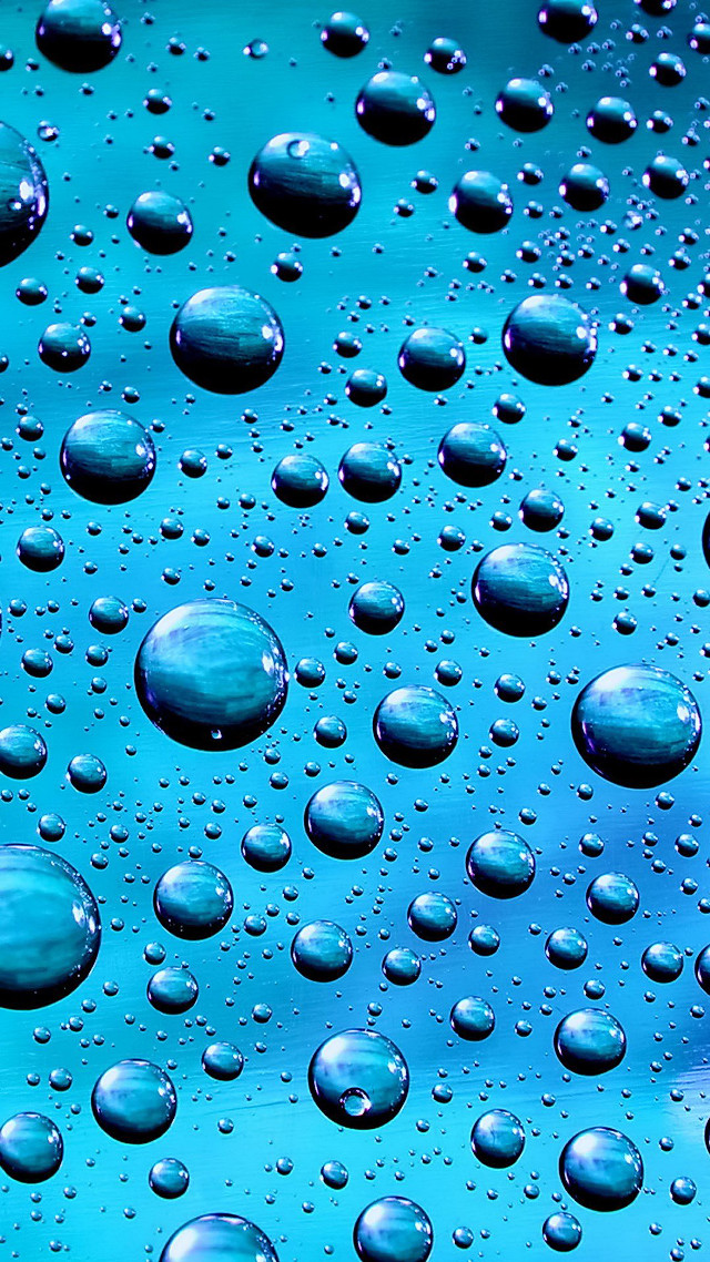Water droplets blue surface macro #4 free wallpaper - medium preview image