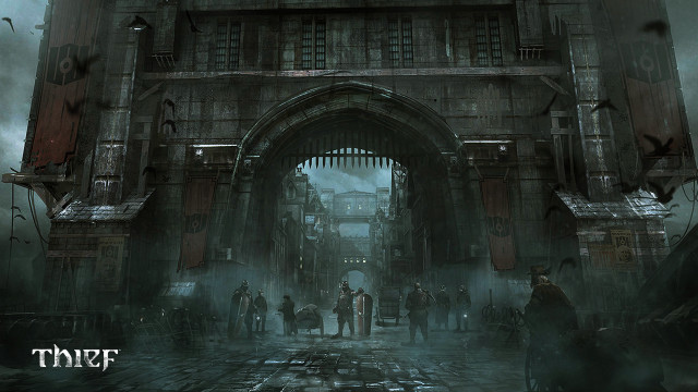 Group people gate city night free wallpaper - medium preview image
