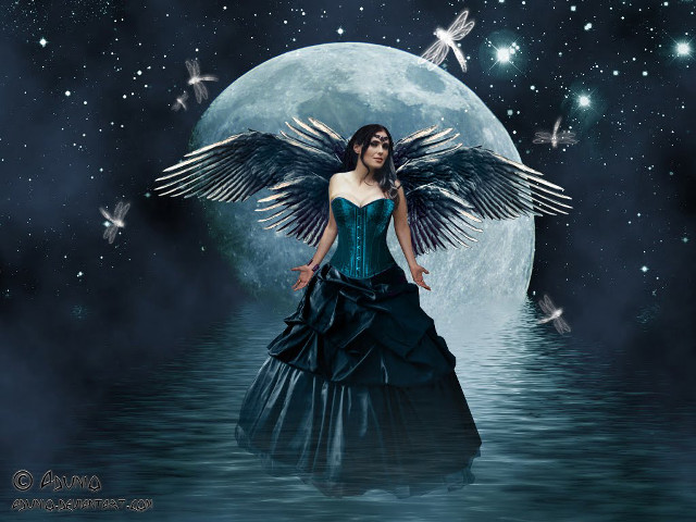 Woman dress wings water full free wallpaper - medium preview image