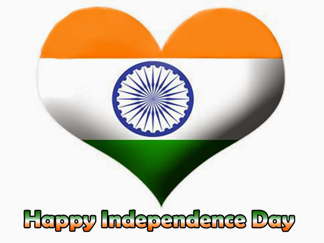 Heart shaped indian flag happy free wallpaper - medium preview image