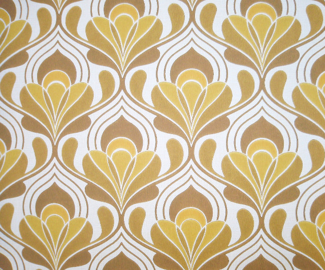 Leaves pattern brown white stripe free wallpaper - medium preview image