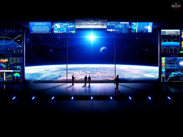Space couple window earth night free wallpaper - medium preview image