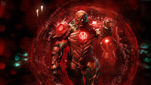 Red armor glowing horns skull free wallpaper - medium preview image