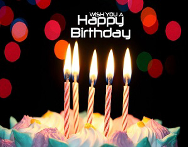 Birthday cake lit candles happy #3 free wallpaper - medium preview image