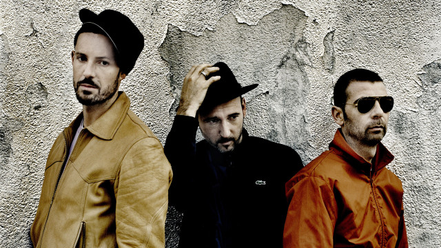 Three men wall hat standing free wallpaper - medium preview image
