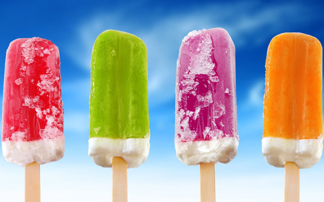 Four popsicles different colored ice free wallpaper - medium preview image