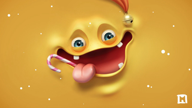 Yellow smiling face candy cane free wallpaper - medium preview image