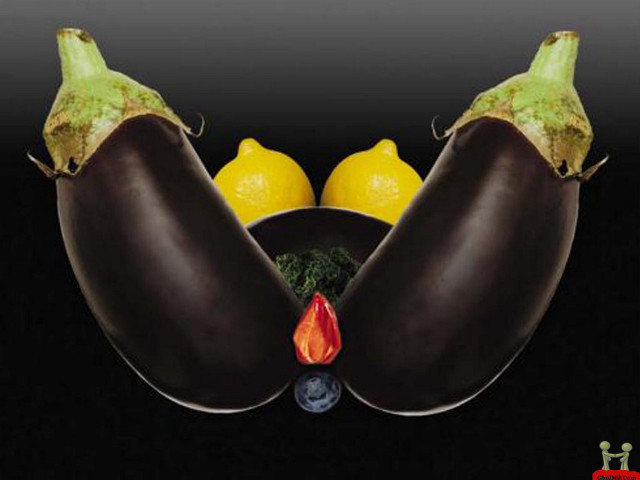 Eggplants lemon pepper black background free wallpaper - medium preview image