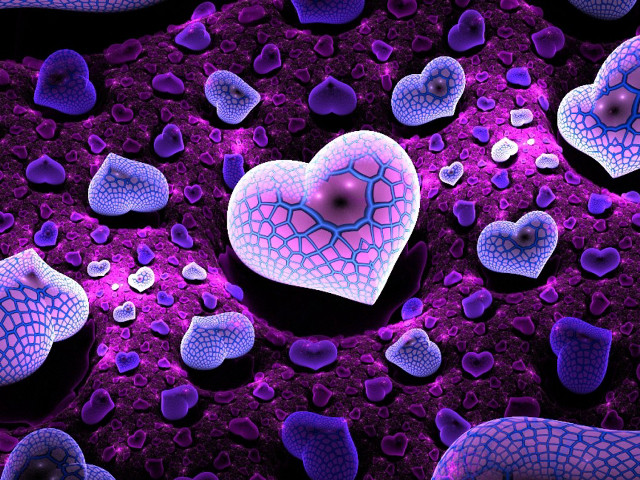 Heart purple rocks water droplets #2 free wallpaper - medium preview image